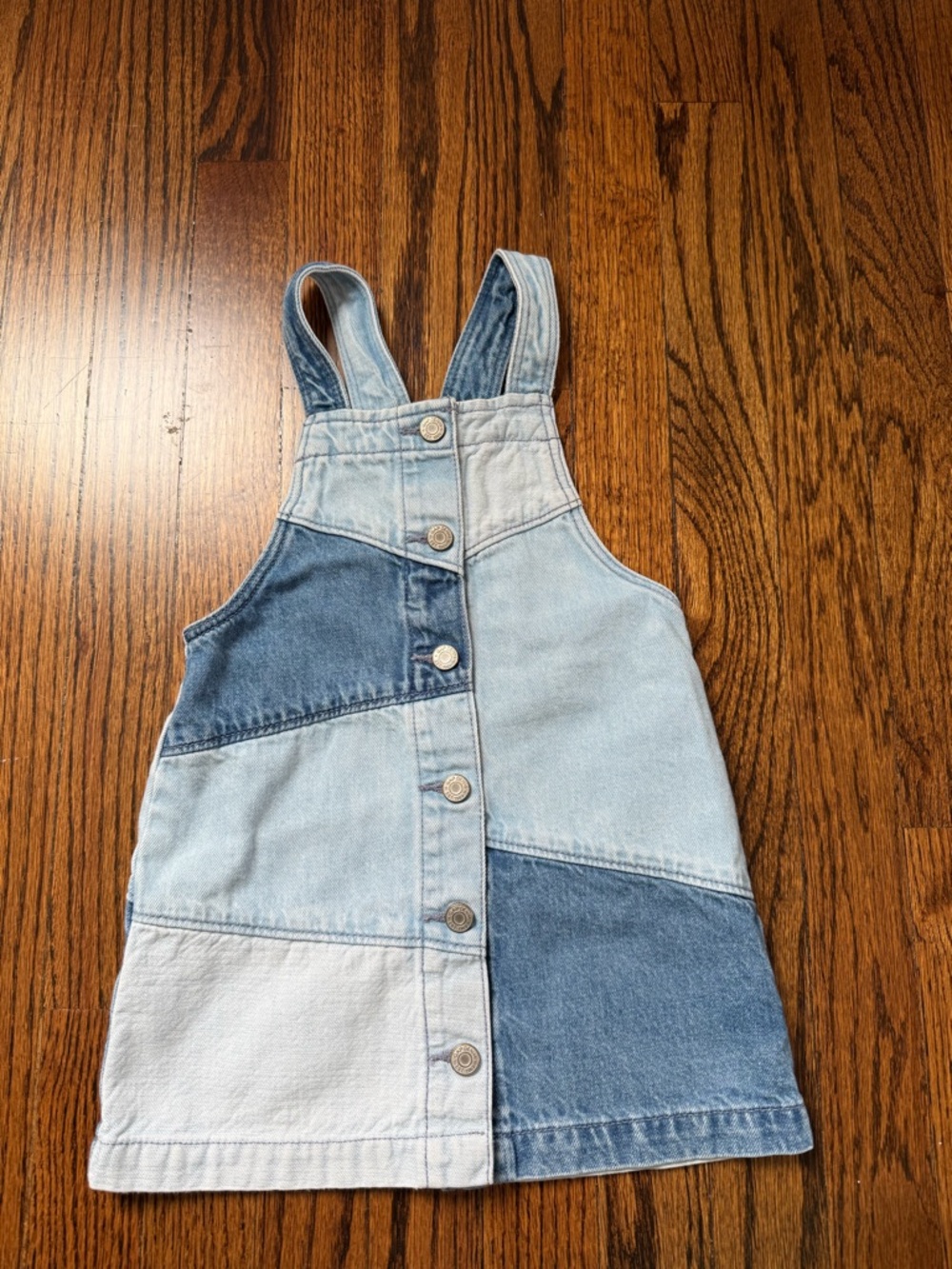 Gap Girls Two-Tone Light Blue Denim Pinafore Dress